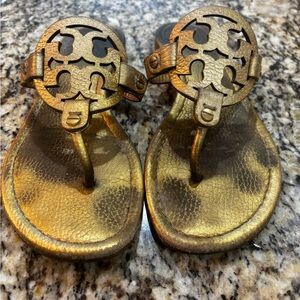 Tory Burch Metallic Gold Miller Sandals